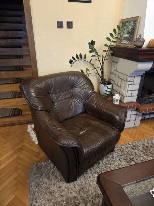 Komplet wypoczynkowy skórzany