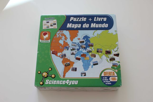 Puzzle e livro - mapa do mundo (Science4you)