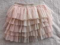 Różowa łososiowa elegancka tiulowa spódnica w falbanki Zara 152 j nowa