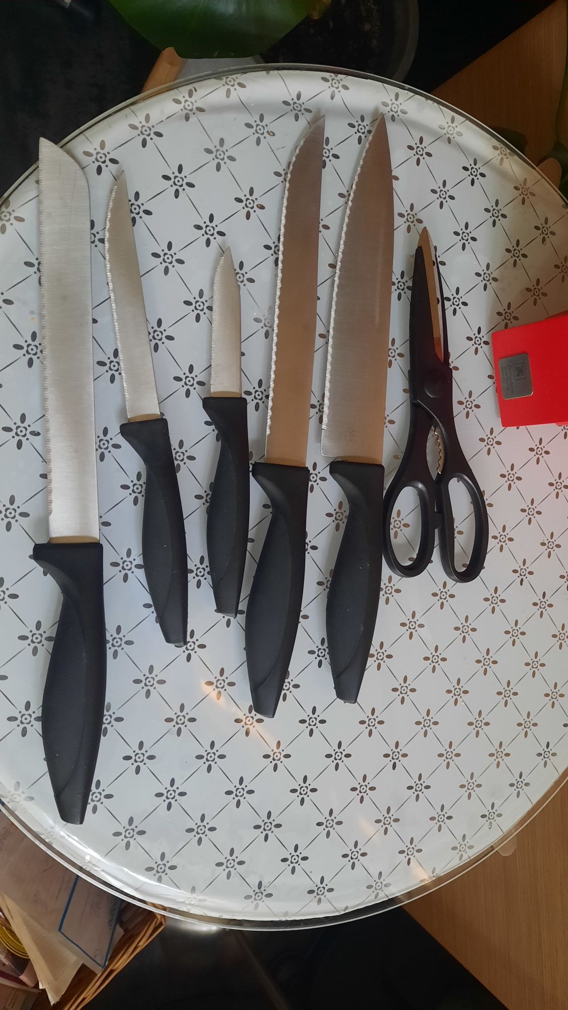 Zestaw 5 noży+ nożyczki blok drewniany Richardson Sheffield Artisan