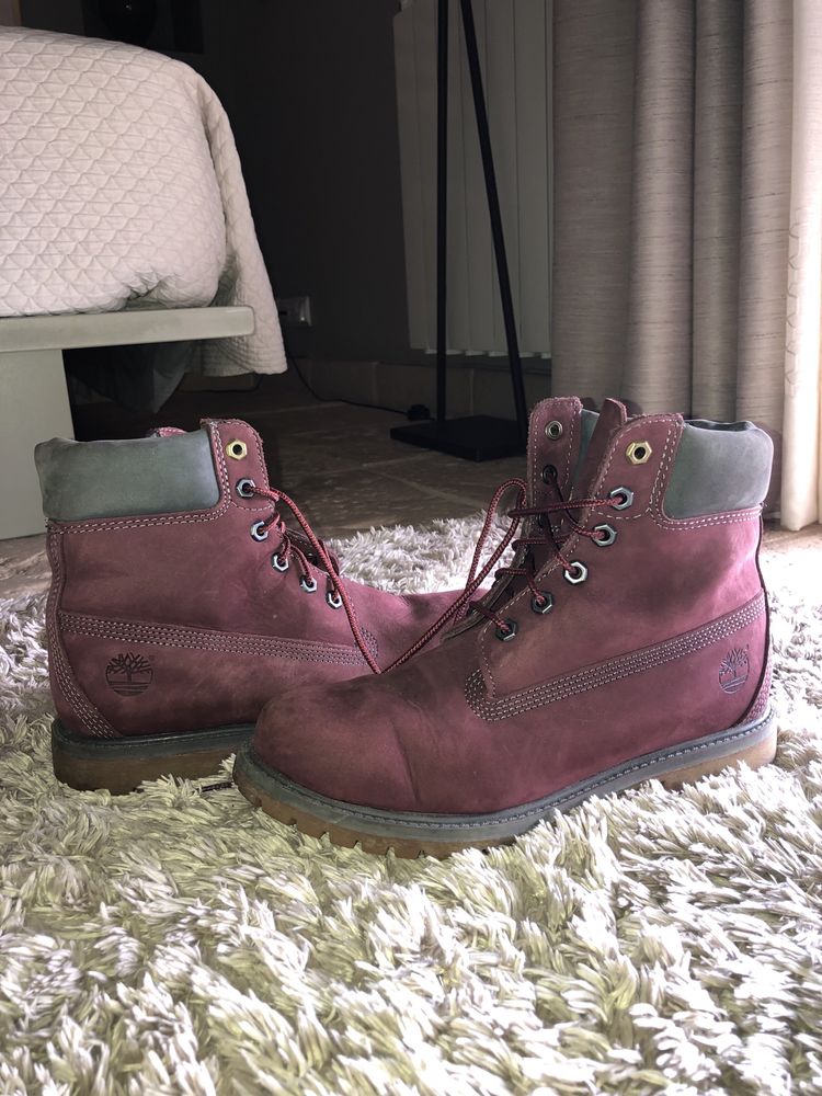 Botas Timberland Bordô Impermeáveis