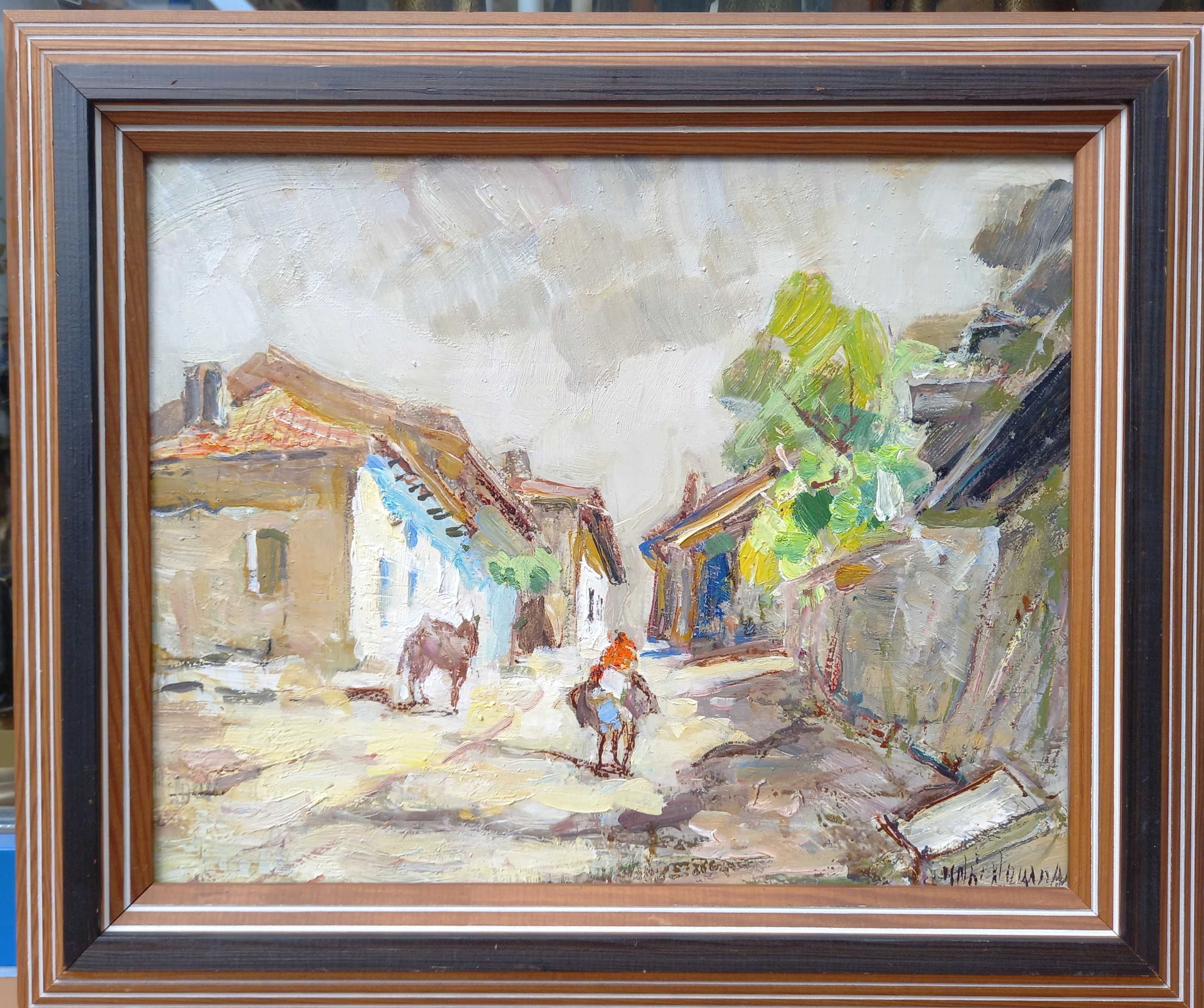 Hiszpańska wieś, olej/płyta,  Knut Norman