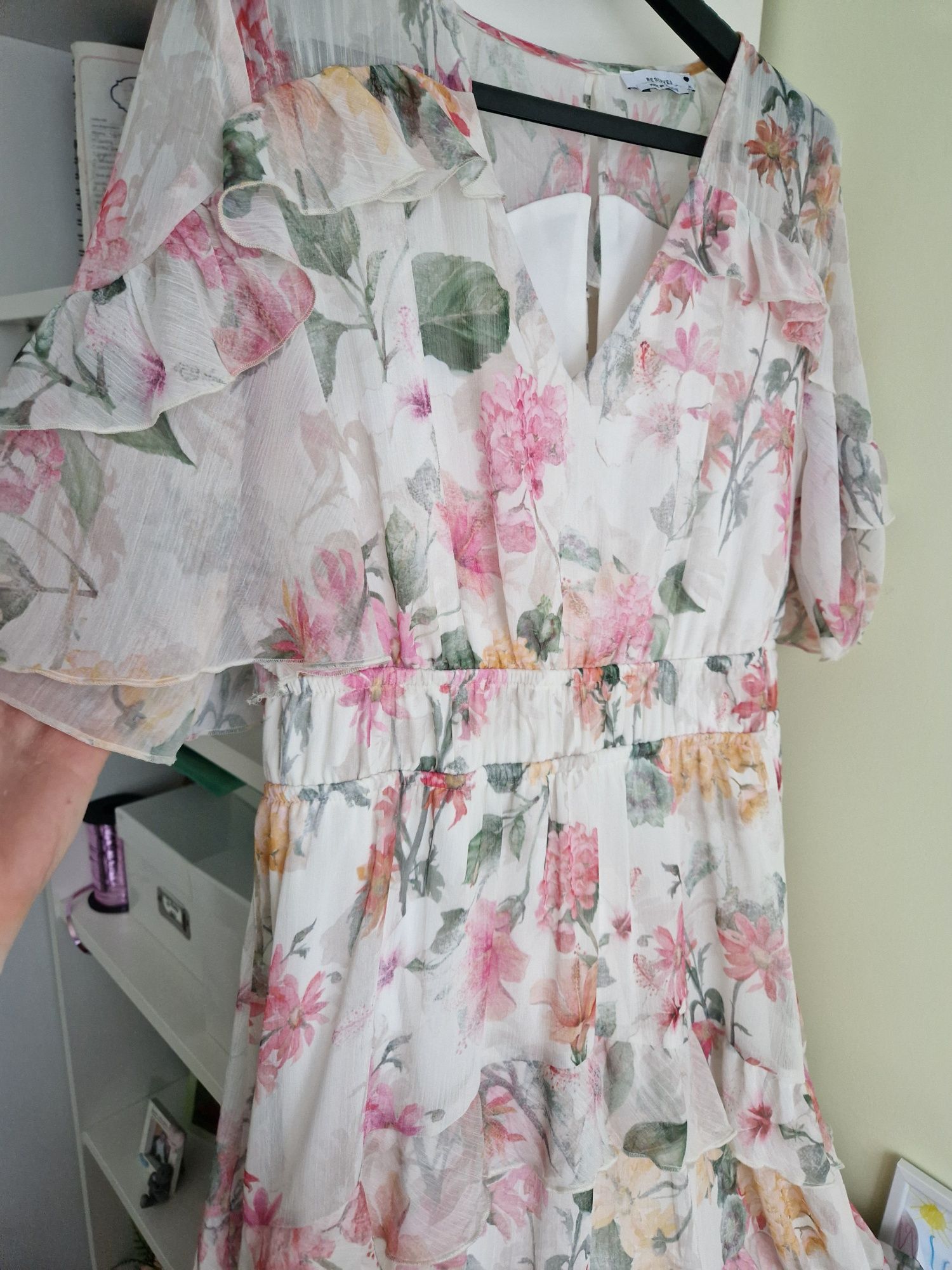 Sukienka maxi Reserved wizytowa letnia kwiaty