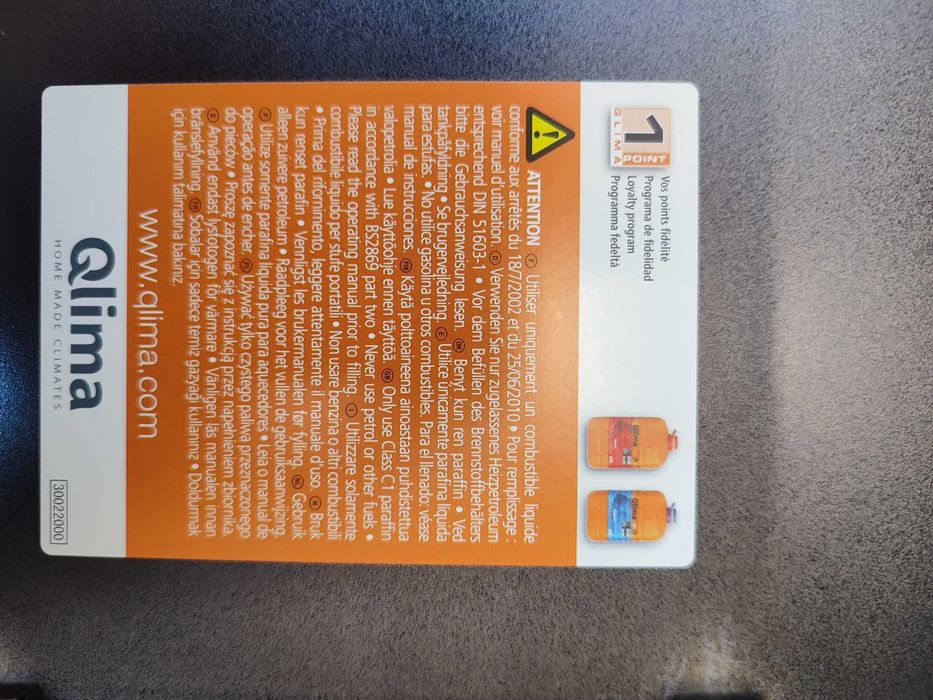 Aquecedor Qlima funciona com isoparafina indolor