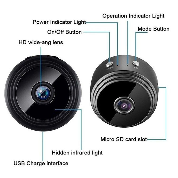 Mini Câmara Espia A9-Bateria-WiFi-Visão Noturna e Microfe (Novo)