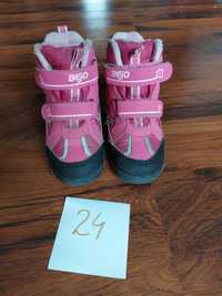 Buty 24 zimowe wodoodporne różowe