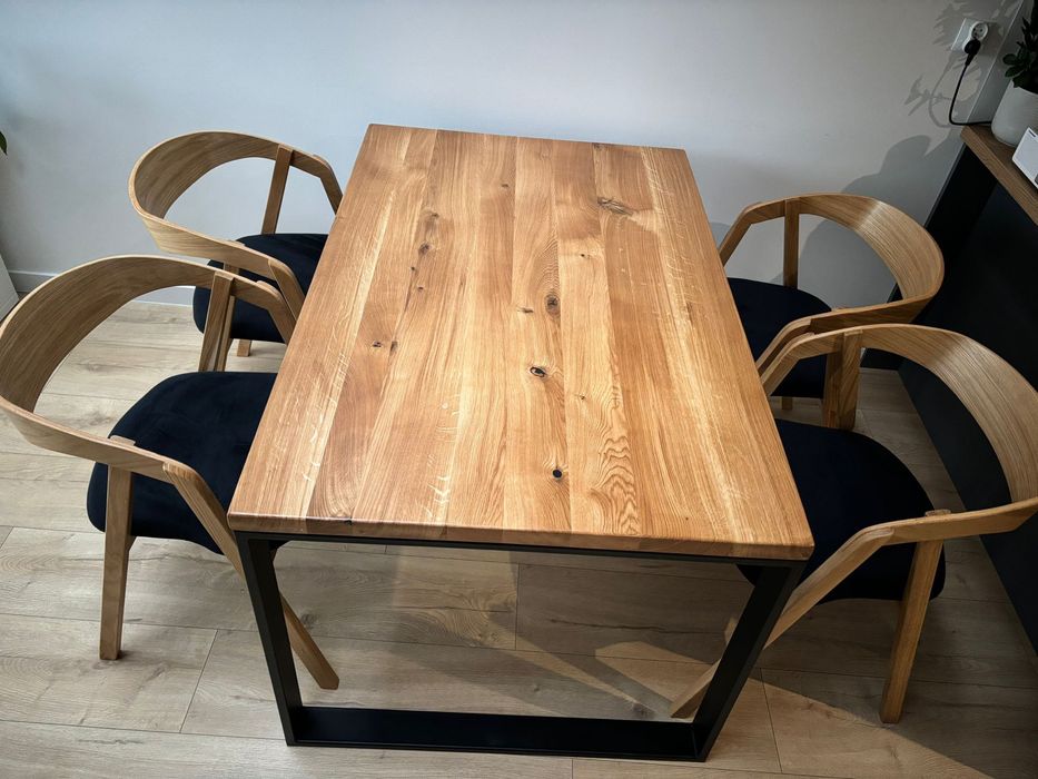 Stół dębowy 140x90cm + Krzesla Dębowe 4 szt
