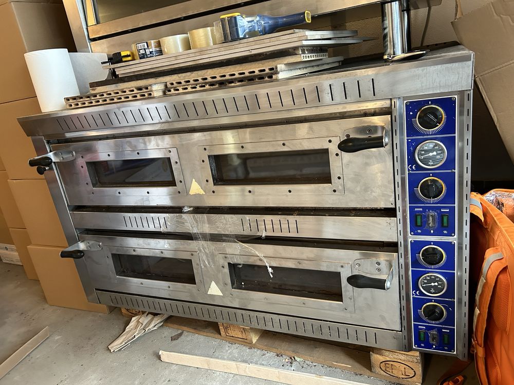 Piec do pizzy dwukomorowy, elektryczny, 12x pizza 36 cm, 18 kW | GGF