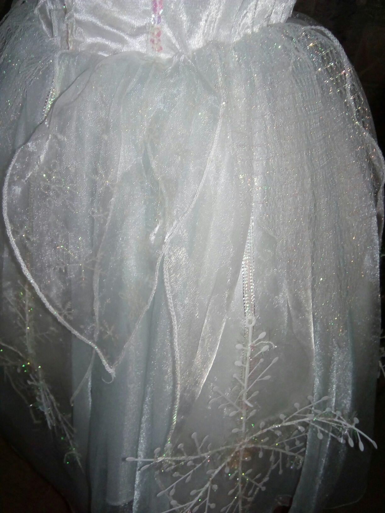 Новогоднее платье на 5-8 лет+ под юбник+корона "Снежинка"