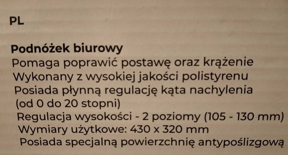 Podnóżek biurowy, VeroTech