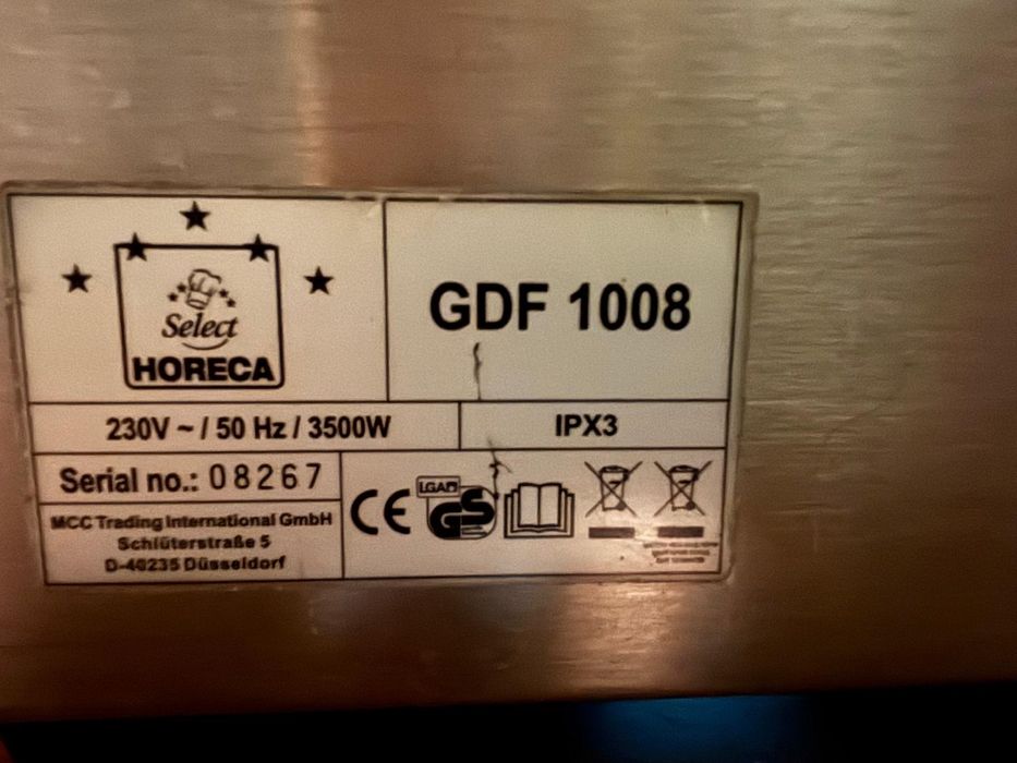 Fritadeira industrial e cortador batatas