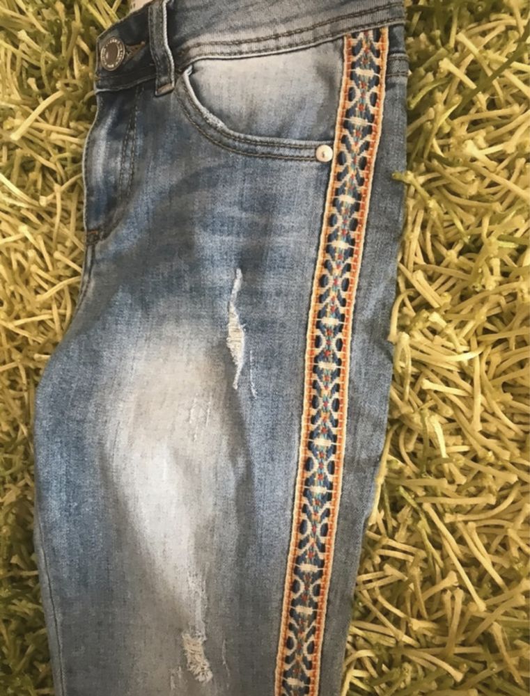 Spodnie jeansy lampasy