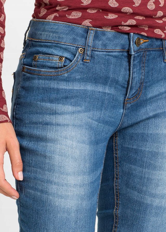 bonprix niebieskie jeansowe spodnie damskie rurki skinny  36-38