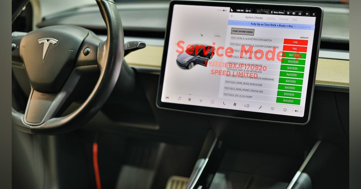 Програмні роботи на автомобілі TESLA, зняття крашу навіть на SRS 00-E