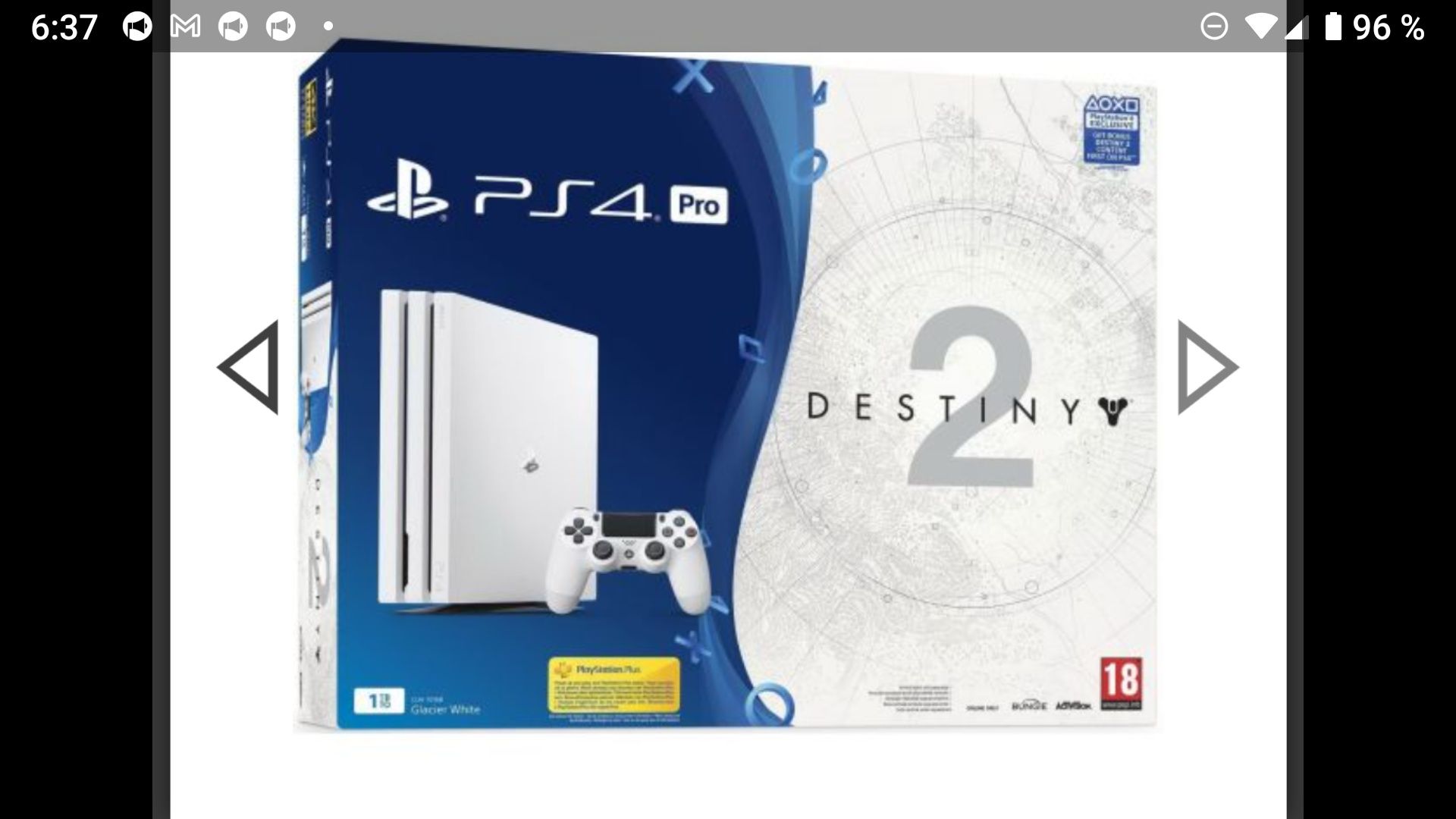 Приставка PS4 PRO 1Tb White + Destiny 2 ,идеальное состояние