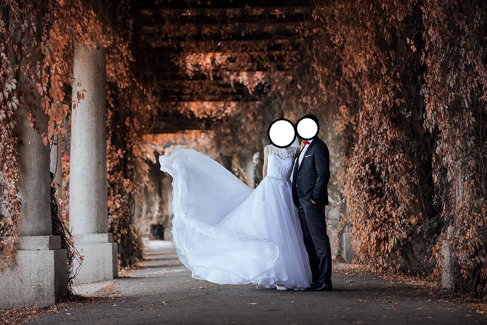 Suknia ślubna Vanilla Sposa r. 38,tren,biała ORGANTYNA, koronka