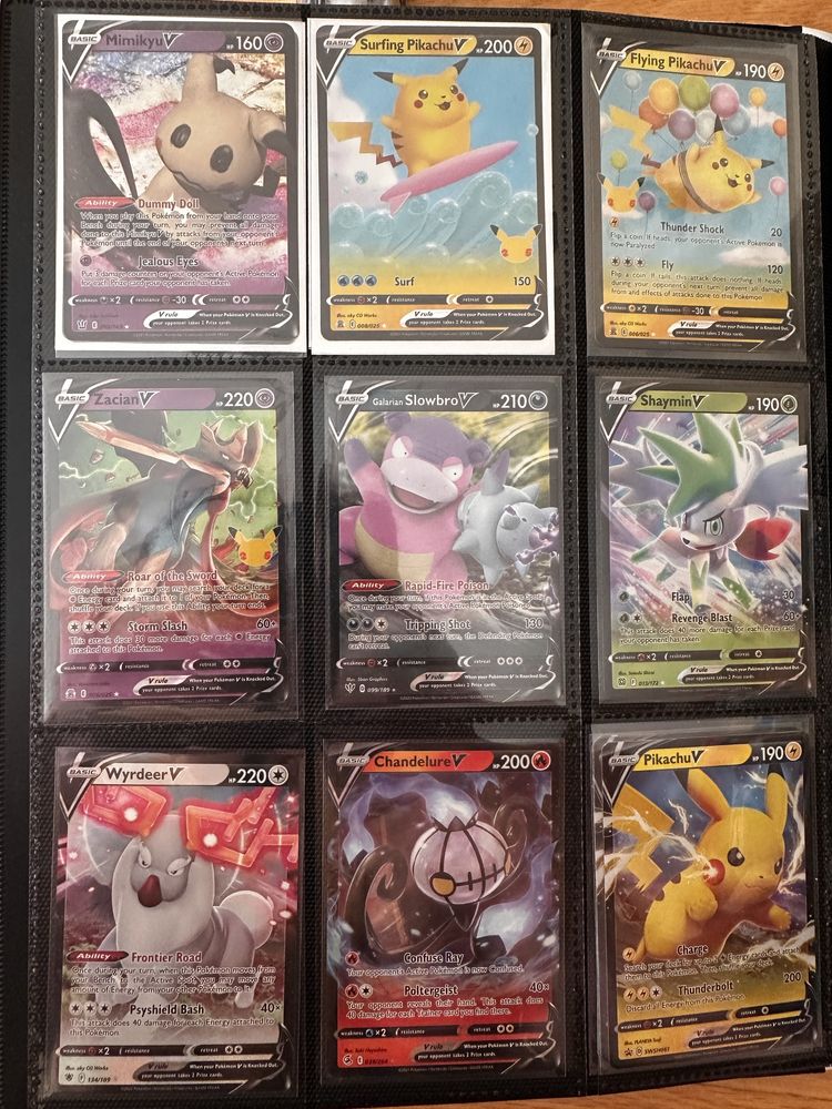 Zestaw 32 oryginalnych kart Pokemon TCG V Ultra rare w tym 3 Pikachu