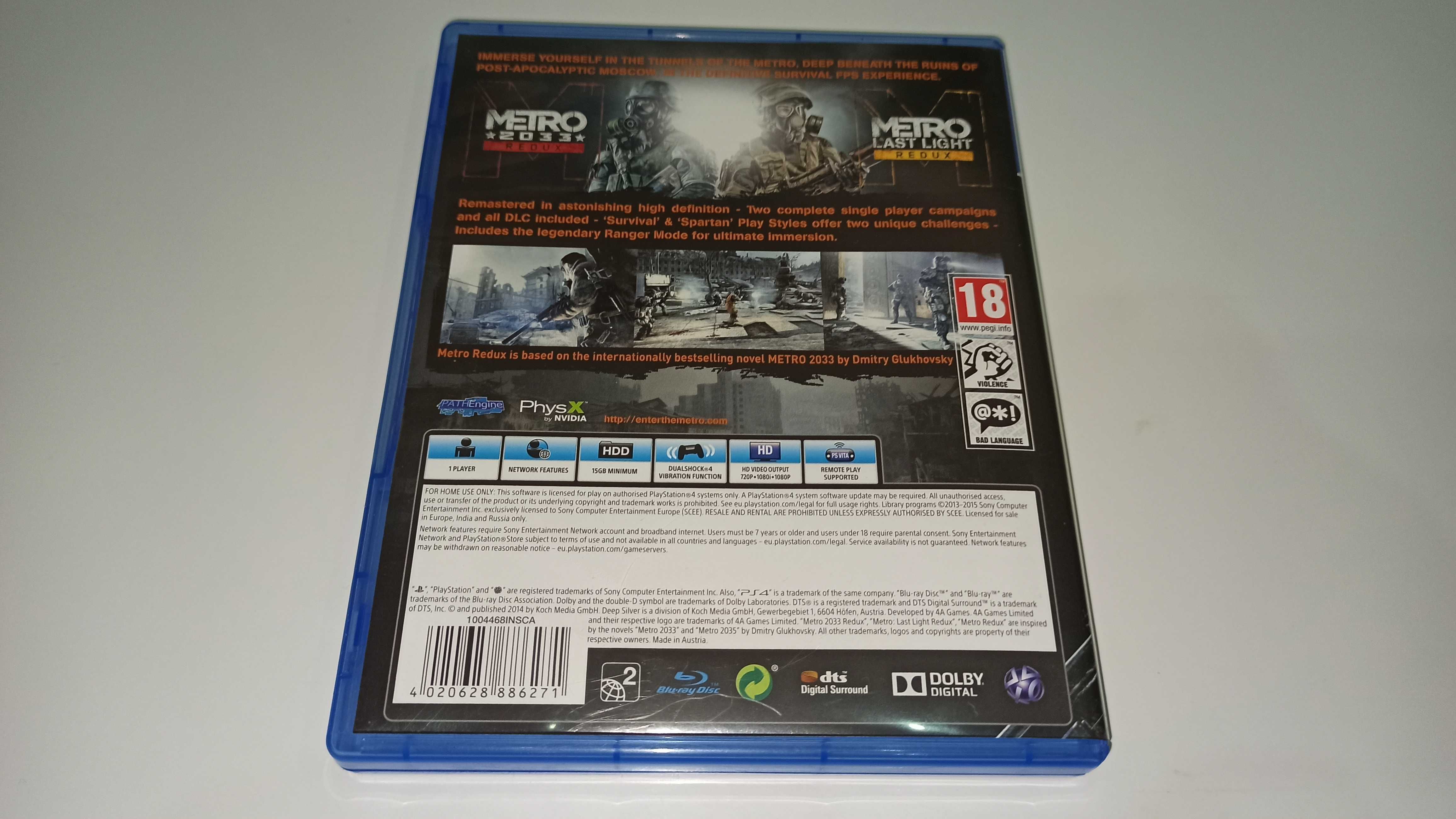 ps4 METRO REDUX pl zawiera METRO 2033+LAST LIGHT po polsku v2
