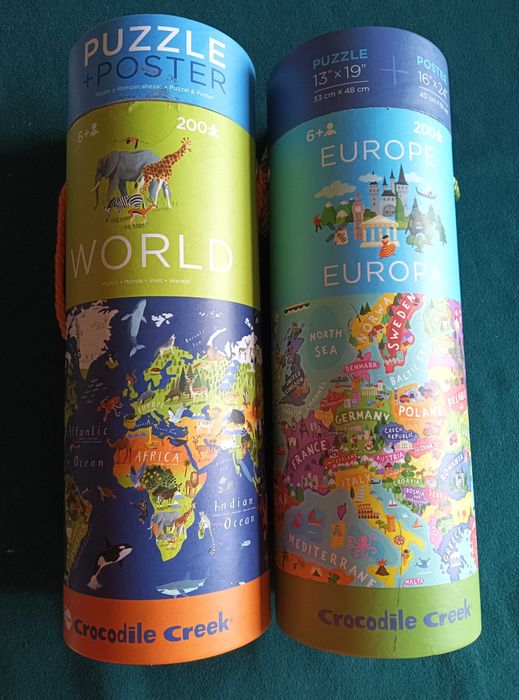 Puzzles criança mundo e europa da crocodile creek