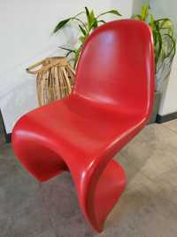 Krzesła plastikowe czerwone 6 sztuk