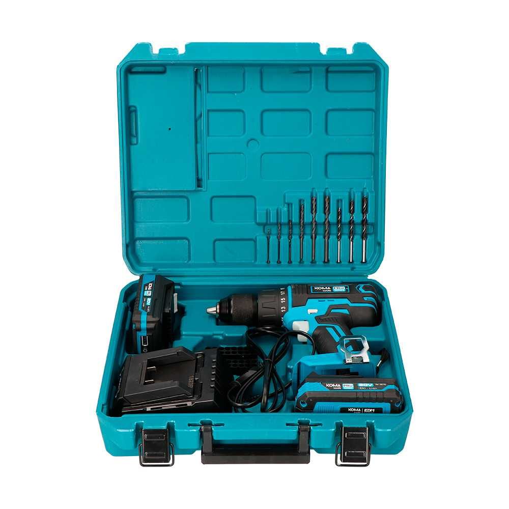 Kit de Broca de Martelo/Chave de Fenda 20V 2 Baterias 2A e Carregador