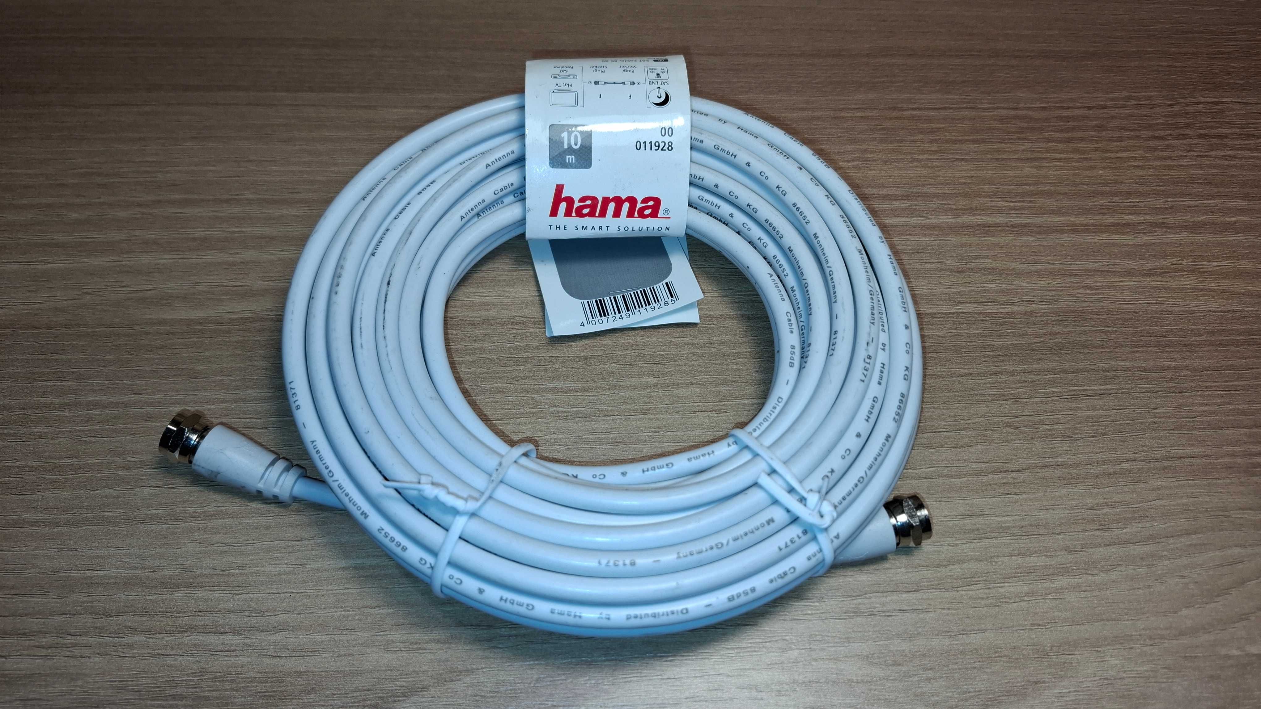 Kabel Antenowy - HAMA - Kabel Koncentryczny - DVB-T2 - 10 metrów