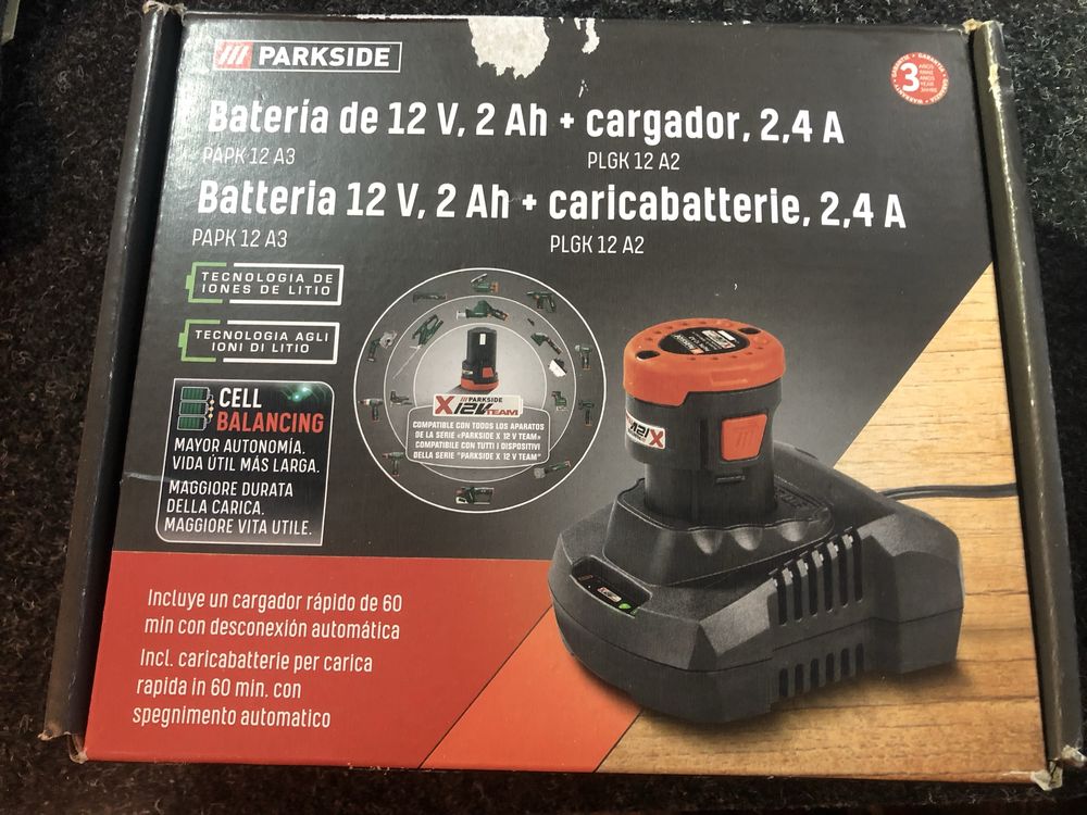 Pack Bateria e Carregador 12V Parkside - novo