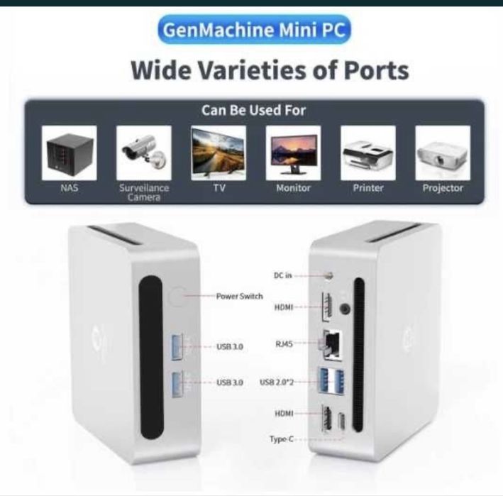 Мини ПК GenMachine REN4000 AMD Ryzen 3 4300U (8/128Gb,WiFi6,BT5.2)