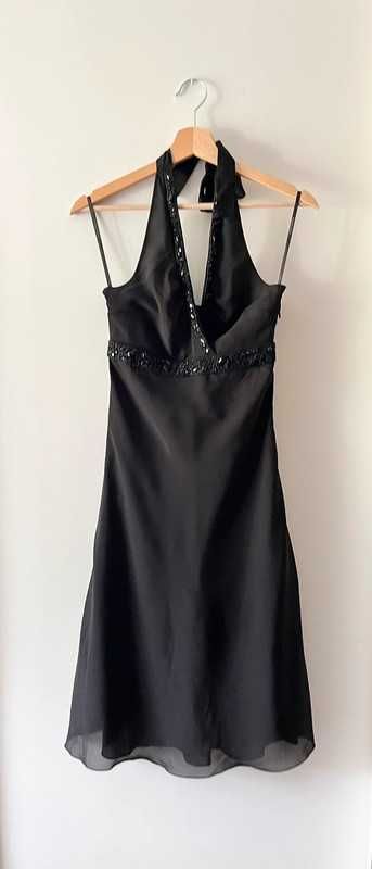 Czarna midi sukienka na lato z wiązaniem Vero Moda XS 34