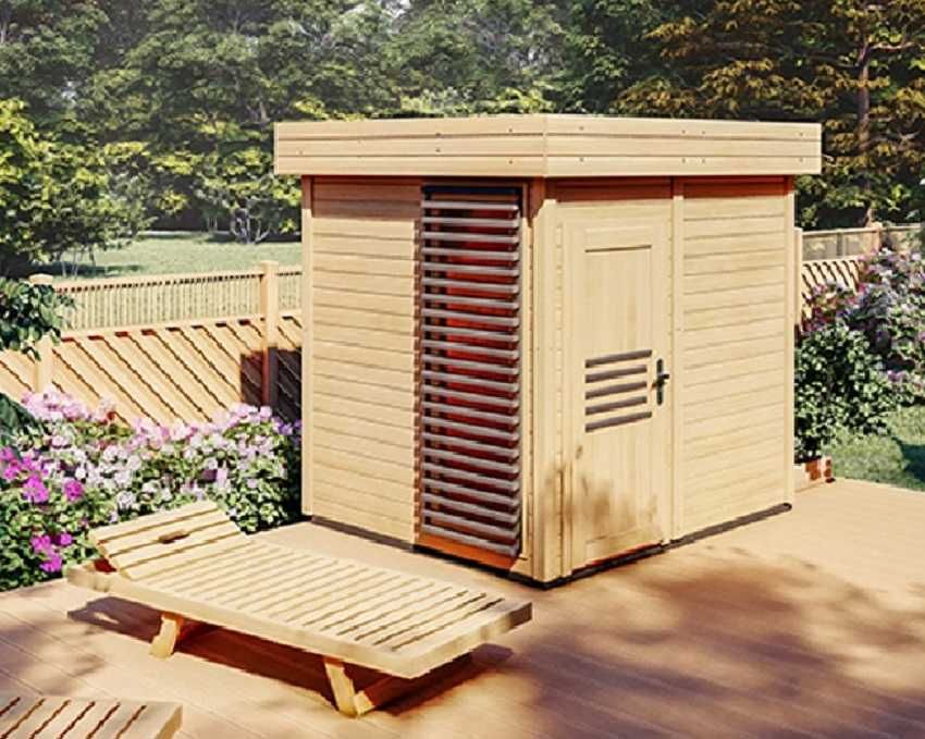 Sauna zewnętrzna fińska Musta Megiw 2x4 m LED+Prezent