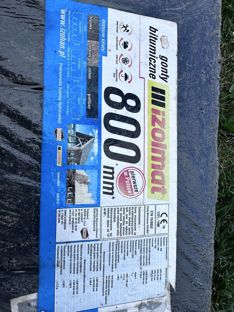 Gont bitumiczny papa 20m2 karpiówka grafit 800mm