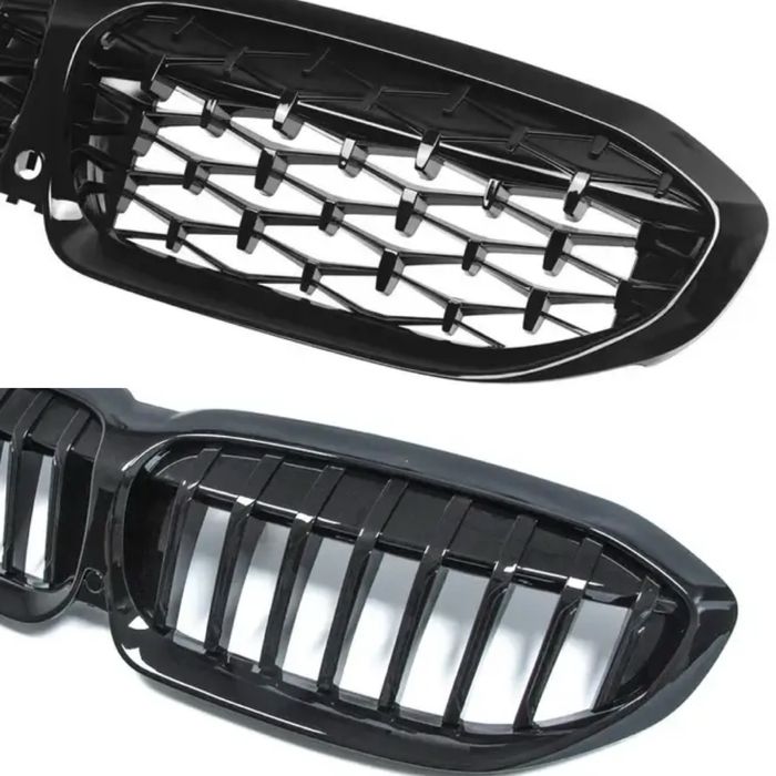 Ноздрі решітки радіатора BMW 3 G20 G21 G28 Diamond Black чорні