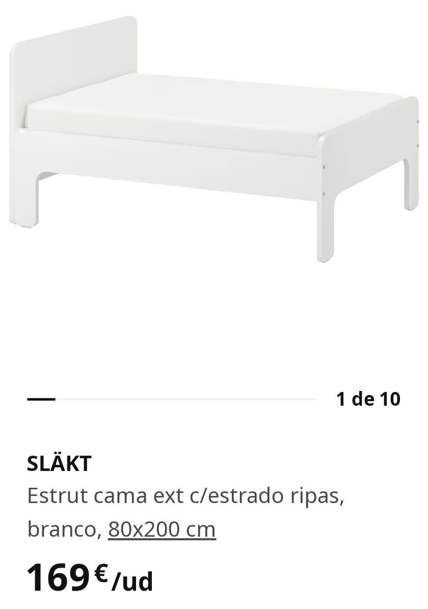 Cama extensível branca ikea