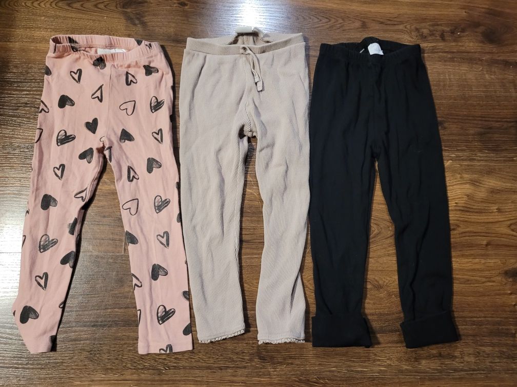 Zara legginsy x 3 dla dziewczynki roz 110