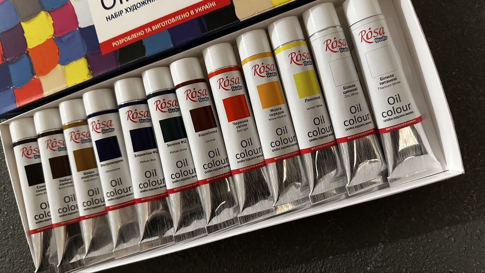 Farby olejne Zestaw farb olejnych ROSA Studio 12 kolorów x 20 ml NOWE