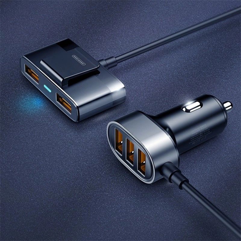 Joyroom szybka ładowarka samochodowa 5x USB 6,2 A z przedłużaczem