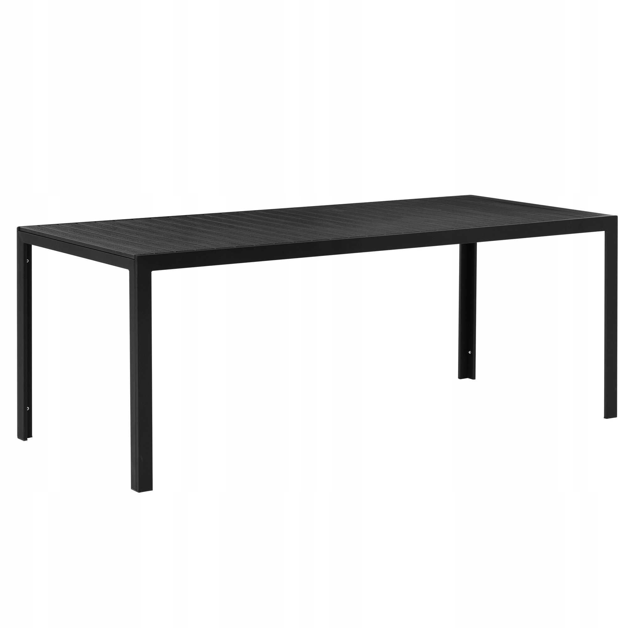 Stół OUTSUNNY całoroczna czarny aluminium 190x84,5cm
