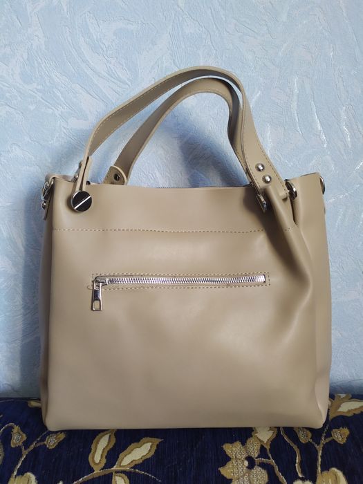 Сумка шопер у бежевому кольорі made in Ukraine