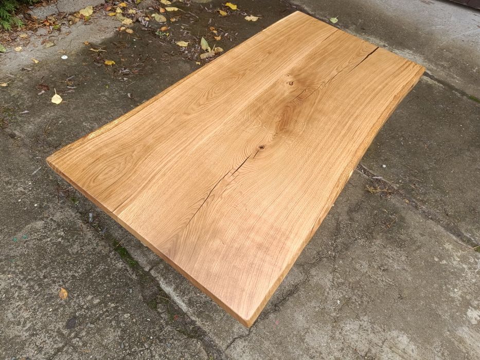 Blat dębowy na stolik kawowy 140x70-73 Live Edge na stół biurko