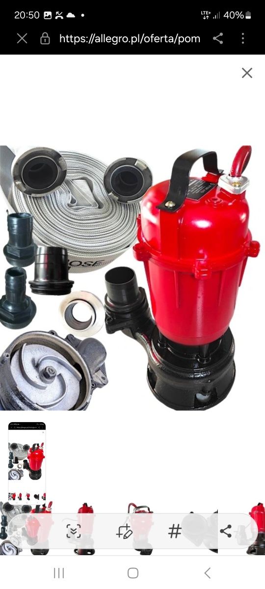 Pompa do szamba wody brudnej najmocniejsza 3750W