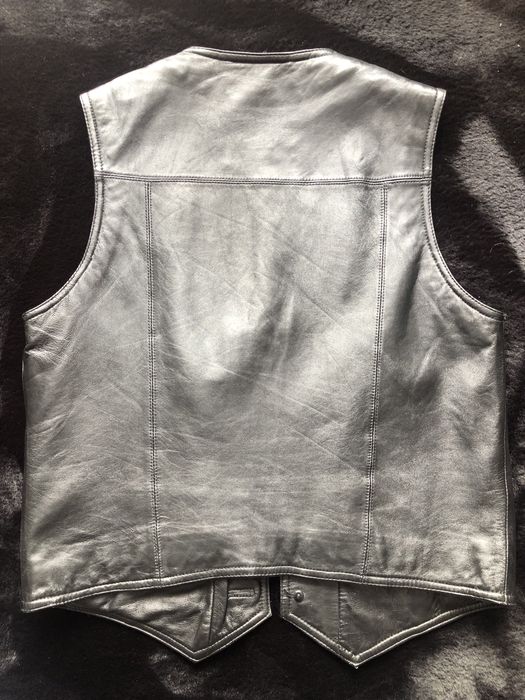 Czarna męska kamizelka skórzana Barisal - Rozmiar S/M