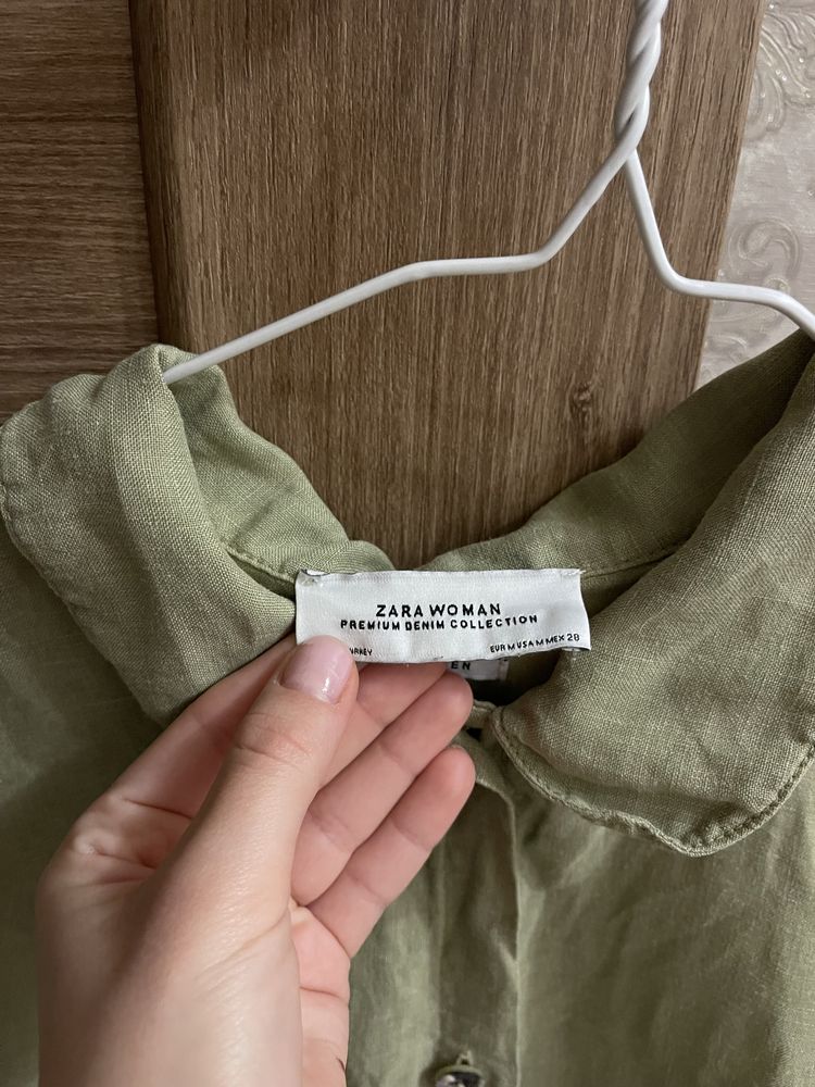 Льняное платье zara 100% linen