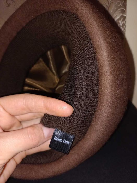 Фетрова жіноча шляпка, берет, капелюх Helen Line, коричневий, 54-55 см