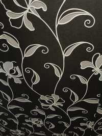 Tapeta Glamour winylowa na papierze czarna i srebrne kwiaty 6 rolek