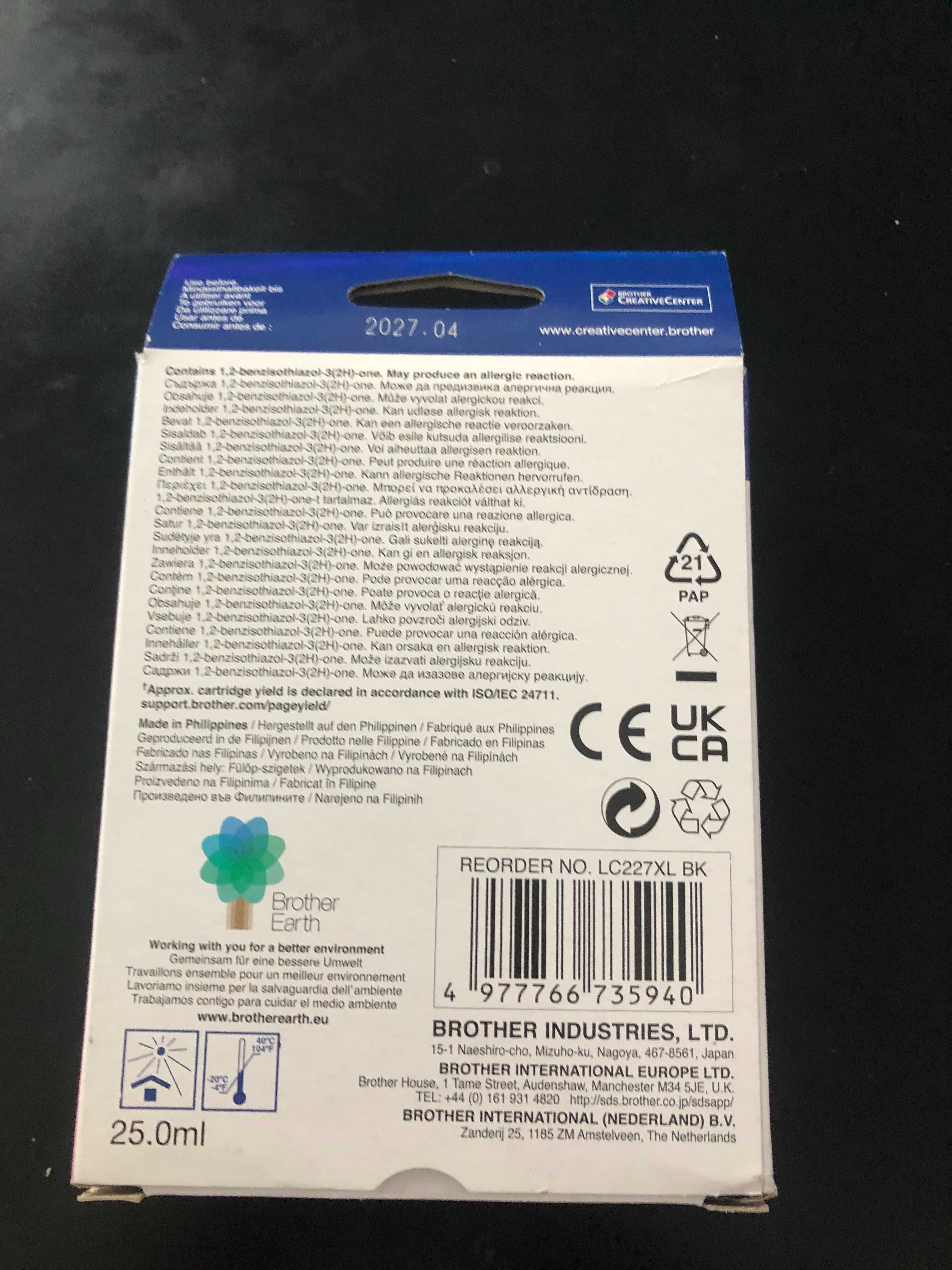 tusz brotherLC227XL BK orginalny czarny use before 2027.04