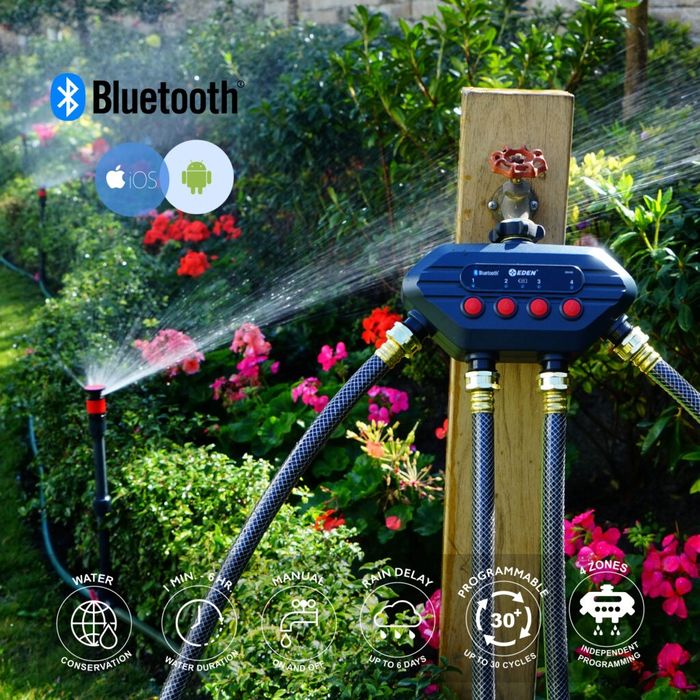 Programador de Irrigação EDEN GF RECO 4 VIAS - BLUETOOTH