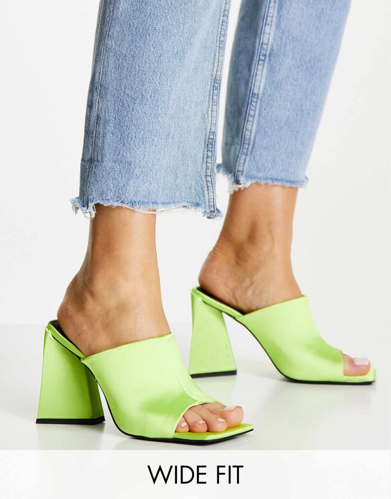 Мюлі на підборах ASOS кольору лайм