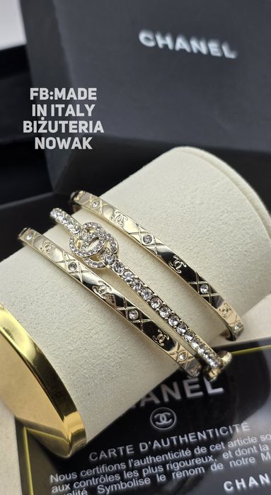 Bransoletka chanel cyrkonie 3sztuki