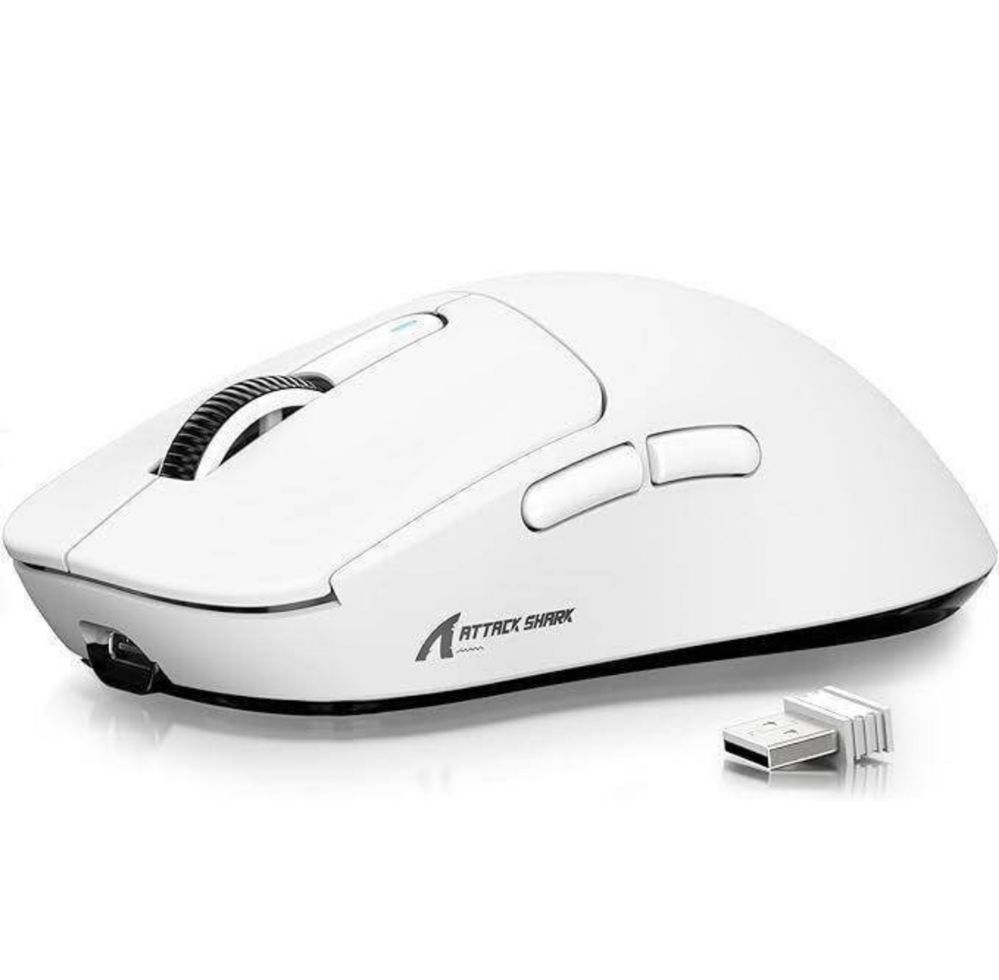 Мишка Attack Shark X6 PAW3395 WHITE з док-станцією / 26000 DPI