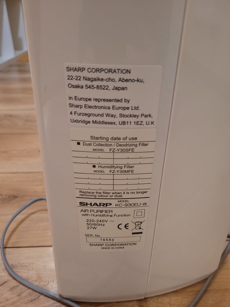 Oczyszczacz i nawilżacz powietrza Sharp KC-930EUW